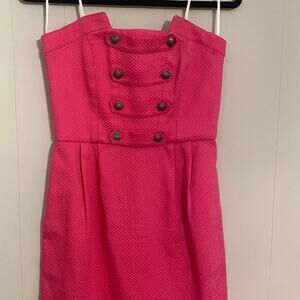 Decode 1.8 Strapless Barbie Old Money Mini Dress Hot‎ Pink With Pockets Size 4